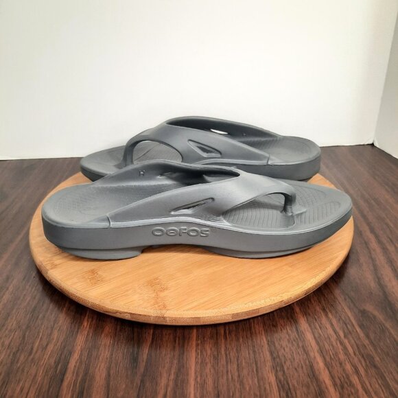 OOfos OOriginal Mens Size 9 Sandals Slate Gray Recovery Gym Workout Slip On main image 4